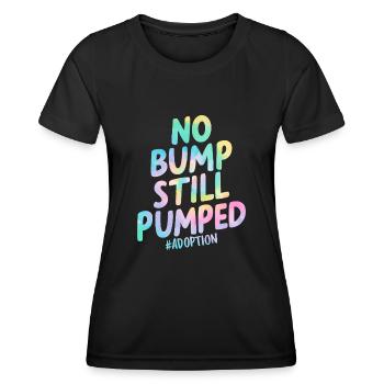 Keine Beule Immer noch Welpe Lustige Adoption Tie Dye - Frauen Funktions-T-Shirt - Schwarz - Vorne - AI Model Female 172 light (172cm)