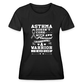 Asthma Bewusstsein: Kämpfer Ohne Anleitung - Frauen Funktions-T-Shirt - Schwarz - Vorne - AI Model Female 172 light (172cm)