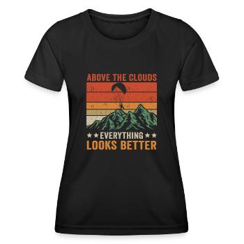 Above The Clouds Paramotor Enthusiast - Women's Functional T-Shirt - black - Front - AI Model Female 172 light (172cm)