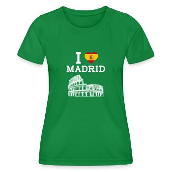J’aime Madrid Cool Espagne Coeur Drapeau Amoureux Humour - T-shirt sport Femme - vert - Devant - AI Model Female 172 dark (172cm)