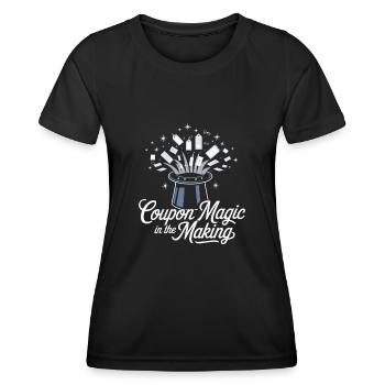 Coupon-Magie in der Herstellung Couponer Shopper Speichern - Frauen Funktions-T-Shirt - Schwarz - Vorne - AI Model Female 172 light (172cm)