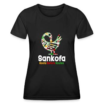Sankofa Symbol Adinkra Ghana Black - Women's Functional T-Shirt - black - Front - AI Model Female 172 light (172cm)