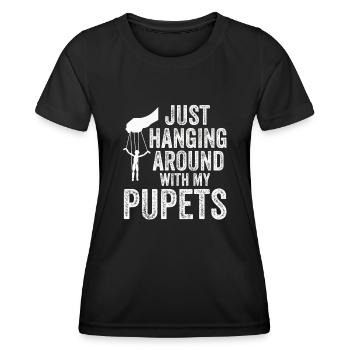 Puppetry Puppeteer Puppet Puppets - Women's Functional T-Shirt - black - Front - AI Model Female 172 light (172cm)