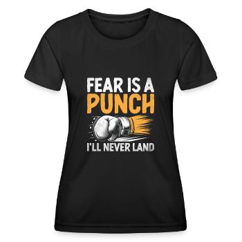 Fear Is A Punch I'll Never Land Boxer Sports - Women's Functional T-Shirt - black - Front - AI Model Female 172 light (172cm)