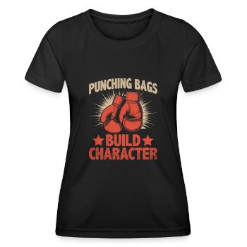 Boxsäcke bauen Charakter Boxer Sportler - Frauen Funktions-T-Shirt - Schwarz - Vorne - AI Model Female 172 light (172cm)
