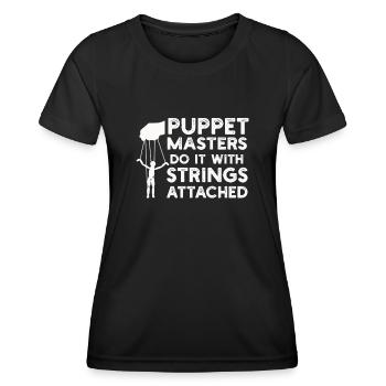 Puppetry Puppeteer Puppet Puppets - Women's Functional T-Shirt - black - Front - AI Model Female 172 light (172cm)