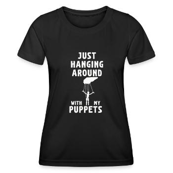 Puppetry Puppeteer Puppet Puppets - Women's Functional T-Shirt - black - Front - AI Model Female 172 light (172cm)