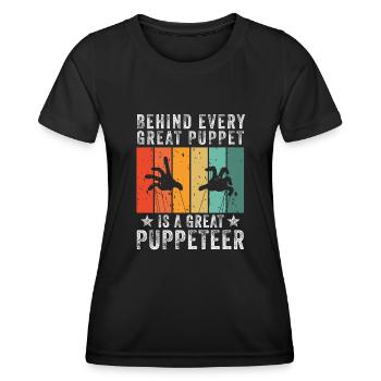 Puppetry Puppeteer Puppet Puppets - Women's Functional T-Shirt - black - Front - AI Model Female 172 light (172cm)