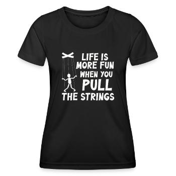 Puppetry Puppeteer Puppet Puppets - Women's Functional T-Shirt - black - Front - AI Model Female 172 light (172cm)