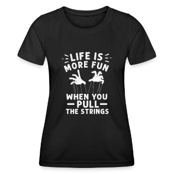 Puppetry Puppeteer Puppet Puppets - Women's Functional T-Shirt - black - Front - AI Model Female 172 light (172cm)