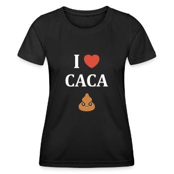 caca - T-shirt sport Femme - noir - Devant - AI Model Female 172 light (172cm)