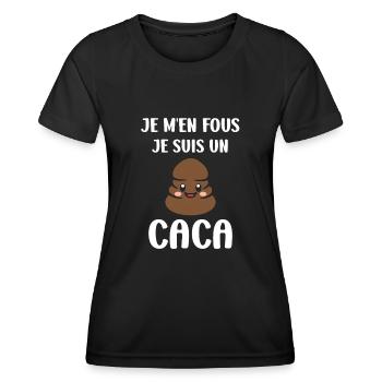 caca - T-shirt sport Femme - noir - Devant - AI Model Female 172 light (172cm)