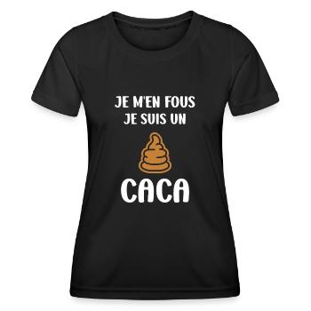 caca - T-shirt sport Femme - noir - Devant - AI Model Female 172 light (172cm)