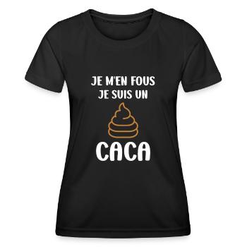 caca - T-shirt sport Femme - noir - Devant - AI Model Female 172 light (172cm)