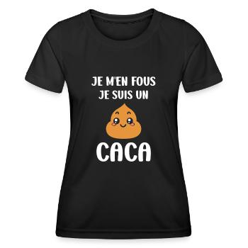 caca - T-shirt sport Femme - noir - Devant - AI Model Female 172 light (172cm)