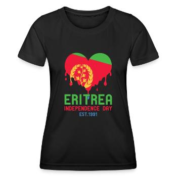 Eritrea Unabhängigkeitstag Est. 1991 Herz - Frauen Funktions-T-Shirt - Schwarz - Vorne - AI Model Female 172 light (172cm)