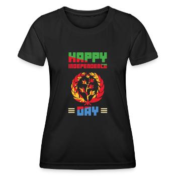 Eritrea Happy Independence Day Feier mit Stolz - Frauen Funktions-T-Shirt - Schwarz - Vorne - AI Model Female 172 light (172cm)