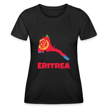 Eritrea Stolze Karte Mit Nationalsymbol - Frauen Funktions-T-Shirt - Schwarz - Vorne - AI Model Female 172 light (172cm)