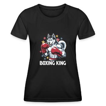 Ein Husky Boxing King Boxer Sport Kraft-Fitnessstudio - Frauen Funktions-T-Shirt - Schwarz - Vorne - AI Model Female 172 light (172cm)