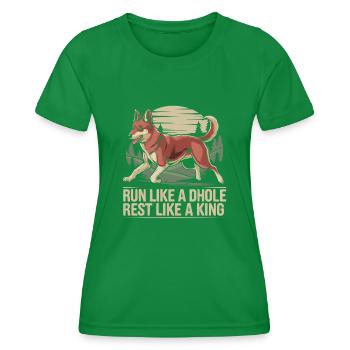 Dhole Lover Faune Canidé Chien sauvage asiatique - T-shirt sport Femme - vert - Devant - AI Model Female 172 dark (172cm)