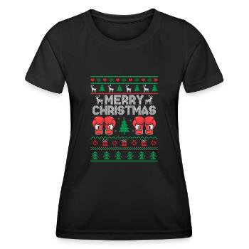 Noël Boxe Boxer Sports Force Gym Athlète - T-shirt sport Femme - noir - Devant - AI Model Female 172 light (172cm)