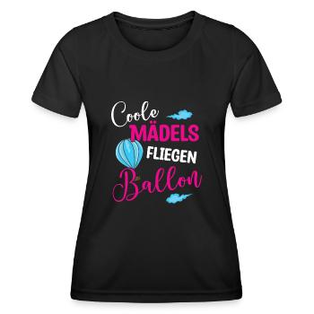 Coole Mädels Ballon - Frauen Funktions-T-Shirt - Schwarz - Vorne - AI Model Female 172 light (172cm)