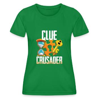 Escape Room Clue Crusader - Women's Functional T-Shirt - kelly green - Front - AI Model Female 172 dark (172cm)