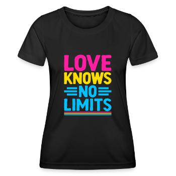 Liebe kennt keine Grenzen LGBTQIA Pride Pansexualität - Frauen Funktions-T-Shirt - Schwarz - Vorne - AI Model Female 172 light (172cm)