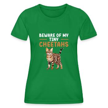 Watch out for my tiny cheetahs - Women's Functional T-Shirt - kelly green - Front - AI Model Female 172 dark (172cm)