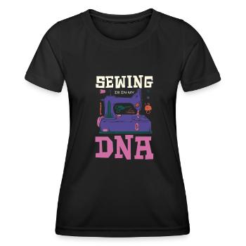 La couture est dans mon ADN Motif de tailleur drôle - T-shirt sport Femme - noir - Devant - AI Model Female 172 light (172cm)