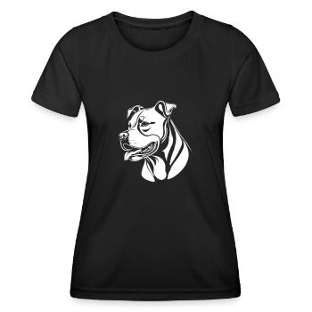 Pitbull portrait for the best dog friend - Women's Functional T-Shirt - black - Front - AI Model Female 172 light (172cm)