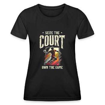 Saisir le terrain Posséder le jeu Handball Sports - T-shirt sport Femme - noir - Devant - AI Model Female 172 light (172cm)