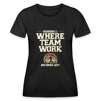 Handball Where Teamwork Becomes Art Sports Athlete - Women's Functional T-Shirt - black - Front - AI Model Female 172 light (172cm)