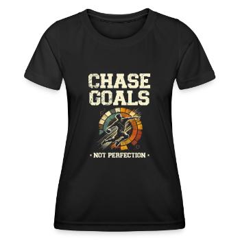 Chase Goals Not Perfection Handball Sports Athlete - Women's Functional T-Shirt - black - Front - AI Model Female 172 light (172cm)