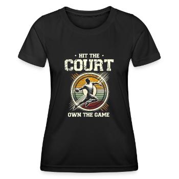 Frapper le terrain Posséder le jeu Handball Sports Athlète - T-shirt sport Femme - noir - Devant - AI Model Female 172 light (172cm)
