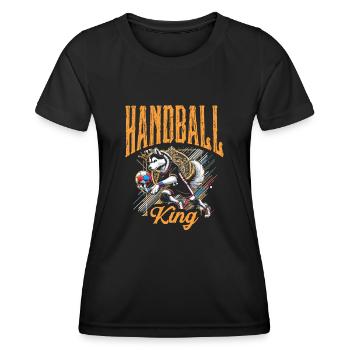 Handball King Athlète sportif - T-shirt sport Femme - noir - Devant - AI Model Female 172 light (172cm)