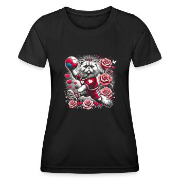 Valentine Theme Handball Sports Athlete - Women's Functional T-Shirt - black - Front - AI Model Female 172 light (172cm)