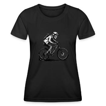 Mountain Bike Bicycle Biking Downhill Sport Downhill - Women's Functional T-Shirt - black - Front - AI Model Female 172 light (172cm)
