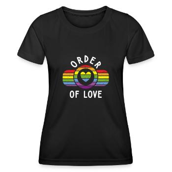 LGBTQ Orden Der Liebe LGBT Awareness Ally Vintage - Frauen Funktions-T-Shirt - Schwarz - Vorne - AI Model Female 172 light (172cm)