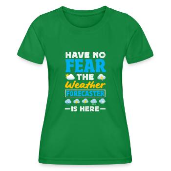 Funny Meteorology Wetterbegeisterte - Frauen Funktions-T-Shirt - Kelly Green - Vorne - AI Model Female 172 dark (172cm)