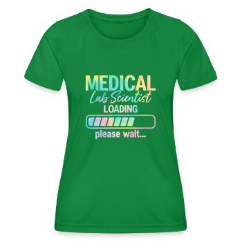 Scientifique de laboratoire Chargement Tie Dye Drôle MLS Médical - T-shirt sport Femme - vert - Devant - AI Model Female 172 dark (172cm)