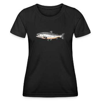 Saumon Saumon - T-shirt sport Femme - noir - Devant - AI Model Female 172 light (172cm)
