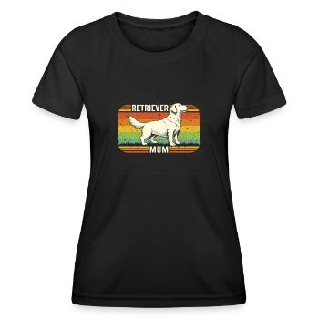 Vintage Best Golden Retriever Mum Dog Mum - Frauen Funktions-T-Shirt - Schwarz - Vorne - AI Model Female 172 light (172cm)