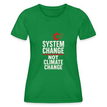 Climate Change Anxiety Gen Z Eco Stress Doomscroll - Women's Functional T-Shirt - kelly green - Front - AI Model Female 172 dark (172cm)