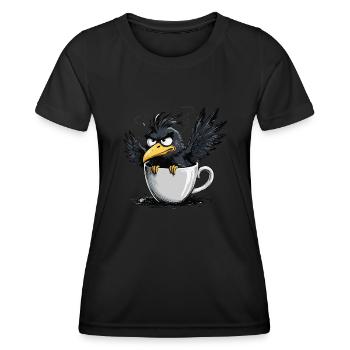 Vogel Keinen Bock Kaffee Bevor Du Fragst Nein - Frauen Funktions-T-Shirt - Schwarz - Vorne - AI Model Female 172 light (172cm)