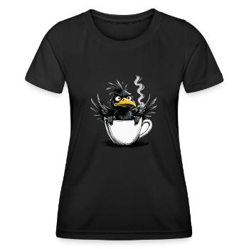 Vogel Keinen Bock Kaffee Bevor Du Fragst Nein - Frauen Funktions-T-Shirt - Schwarz - Vorne - AI Model Female 172 light (172cm)