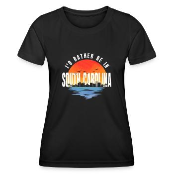 Je préférerais être en Caroline du Sud - T-shirt sport Femme - noir - Devant - AI Model Female 172 light (172cm)
