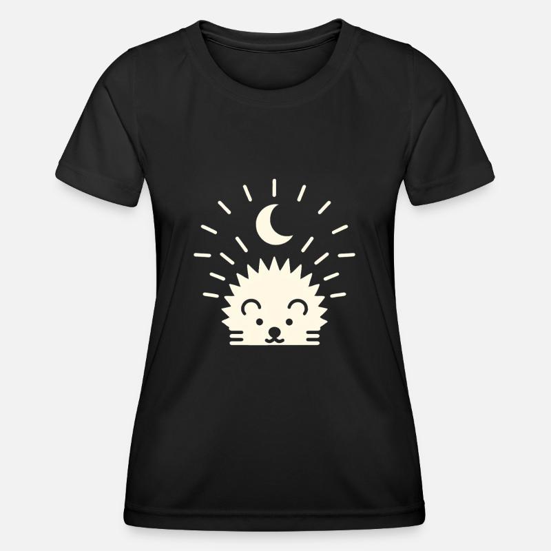 Moonlight hedgehog - Women's Functional T-Shirt - black