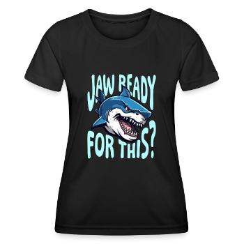 mâchoire prête pour ce Design pour un fan d’animaux - T-shirt sport Femme - noir - Devant - AI Model Female 172 light (172cm)
