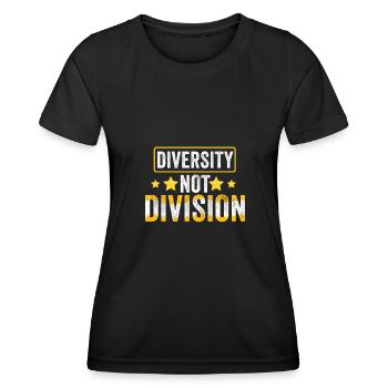 Célébrer la diversité, pas la division, l’unité - T-shirt sport Femme - noir - Devant - AI Model Female 172 light (172cm)